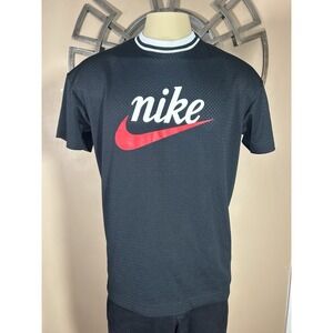Men's Nike Heritage Mesh Logo T-Shirt Nike Logo Black BV2932-010 Large